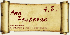 Ana Pešterac vizit kartica